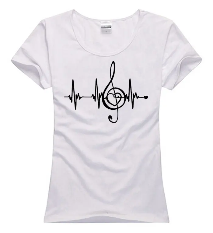 Новинка модная женская элегантная хлопковая Приталенная футболка с музыкой и