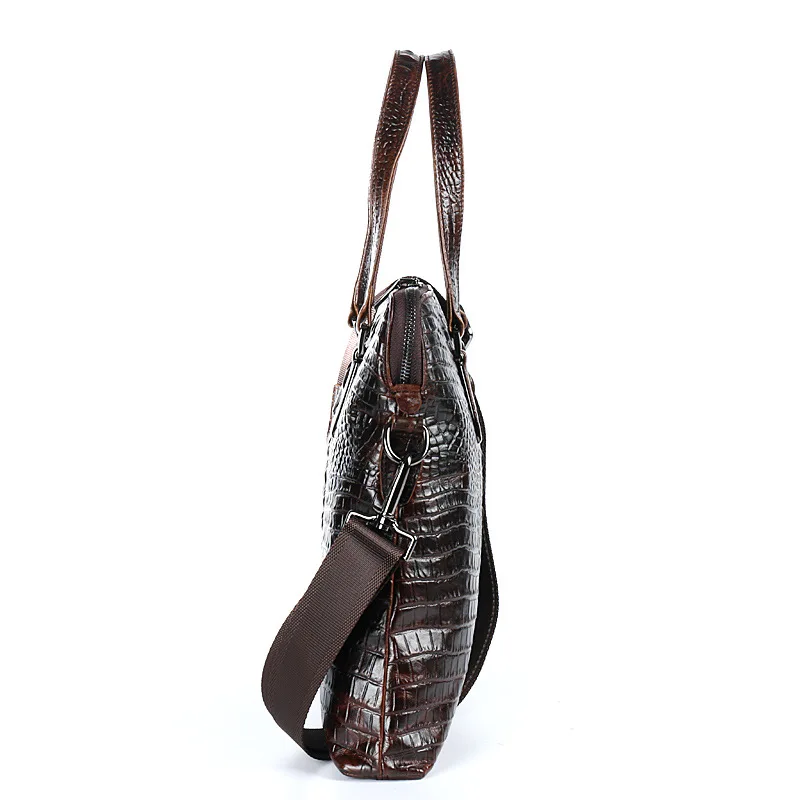 Мужская сумка для ноутбука из натуральной кожи коричневая коровьей с