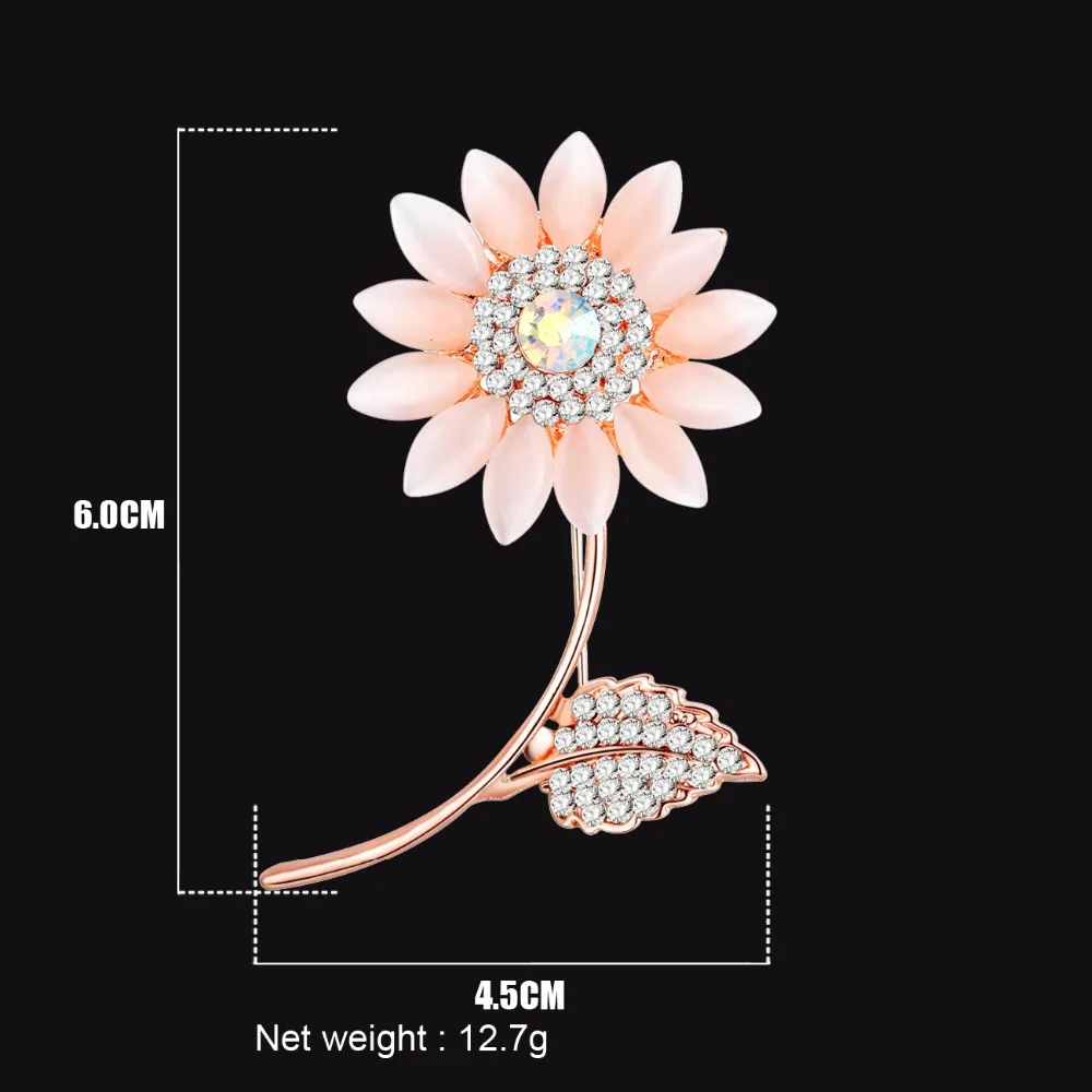 WEVENI Стразы металлическая брошь в виде подсолнуха для женщин броши вечеринки