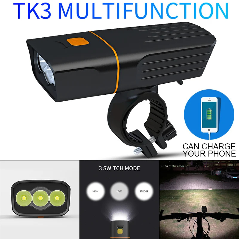TK3 3T6 USB Перезаряжаемый внешний аккумулятор 2 встроенных аккумулятора 18650 3 режима