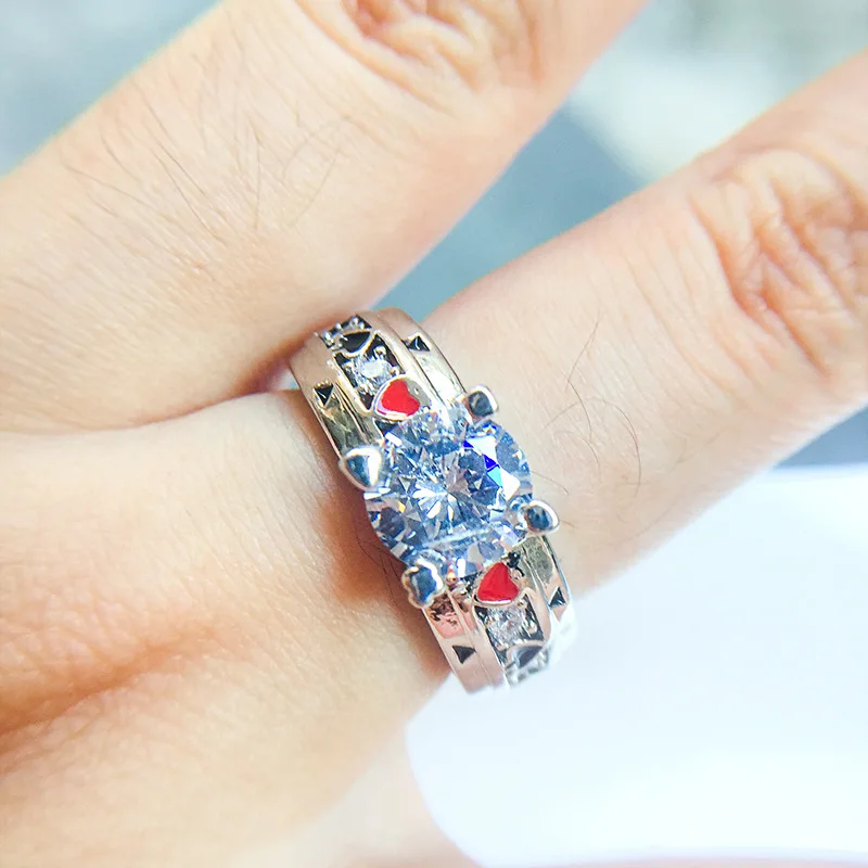 Love Magic Poker Rings Personality Spades A Black Red Europe and America Men's Punk Style SS02 | Украшения и аксессуары