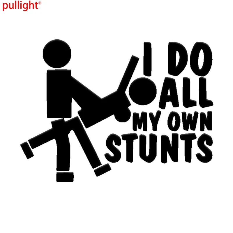 

Funny White Vinyl I Do All My Stunts Decal Car Truck Diesel Laptop Cute Sticker