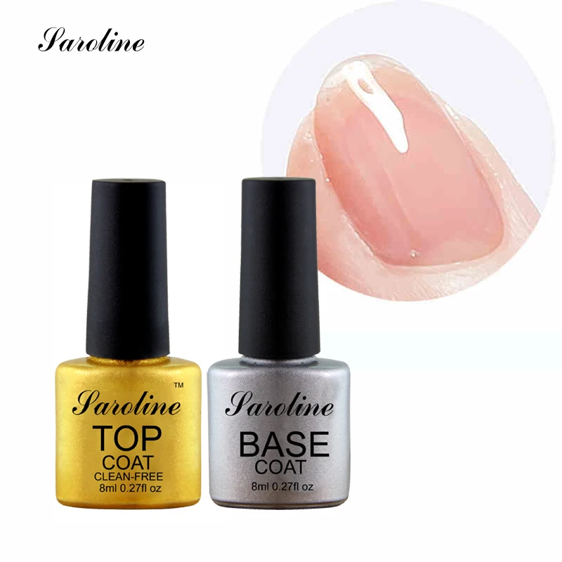 Saroline Top Coat Базовое покрытие для гель лака УФ светодио дный ногтей Гель лак полупостоянных Soak Off 8 мл базовый