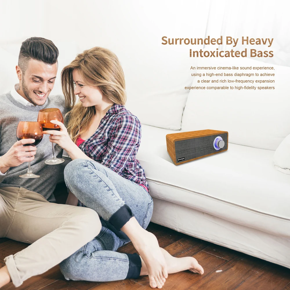 Новая портативная деревянная Беспроводная Bluetooth Колонка s стерео мини сабвуфер