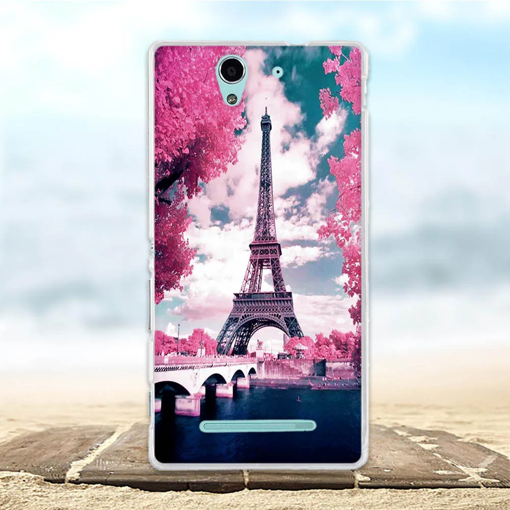 Двойной чехол для Sony Xperia C3/C3 Ультратонкий Мягкий силиконовый с 3d-рисунком C3 D2533 /