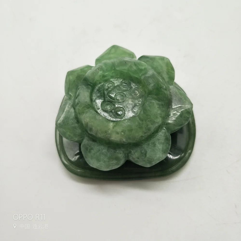 Natural Carved Rose Quartz Gemstone Lotus Flower tiger-ite Obsidian Can also do Crystal Ball Stand | Дом и сад