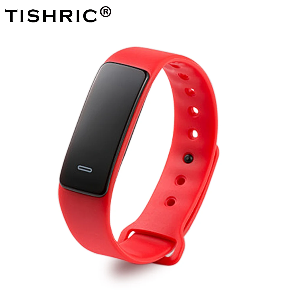 Red TISHRIC фитнес-браслет/трекер женщина/Дети/gps смарт-браслет шагомер браслет с монитором сердечного ритма трекер активности/браслет - Цвет: Red