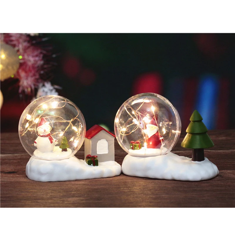 Merry Рождественская Фигурка Санта снеговик настольная лампа Дети Главная