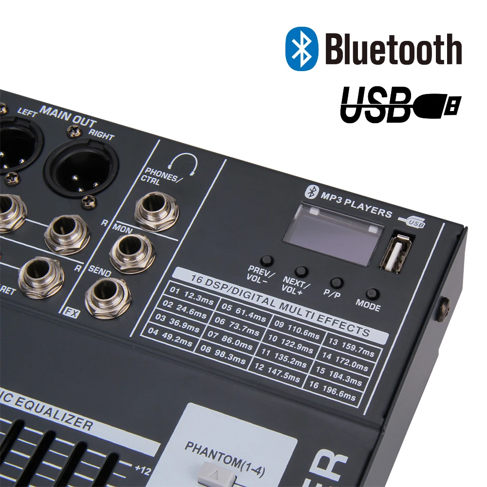 Good quality Clean sound!!8 Channels 500 Watt Power Amplifie Mixer Digital Audio Mixing Console with 48V Phantom USB Slot | Электроника