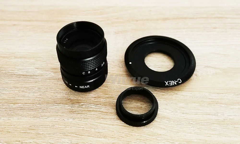 Witrue с фокусным расстоянием 25 мм F1.4 CC ТВ для камеры наружного наблюдения+ С-образное крепление для объектива+ Кольцевая вспышка для макросъемки для sony байонетное крепление типа Е Nex-5T Nex-F3 Nex-6 Nex-7 Nex-5R A6300 A6100 A6500 A5100