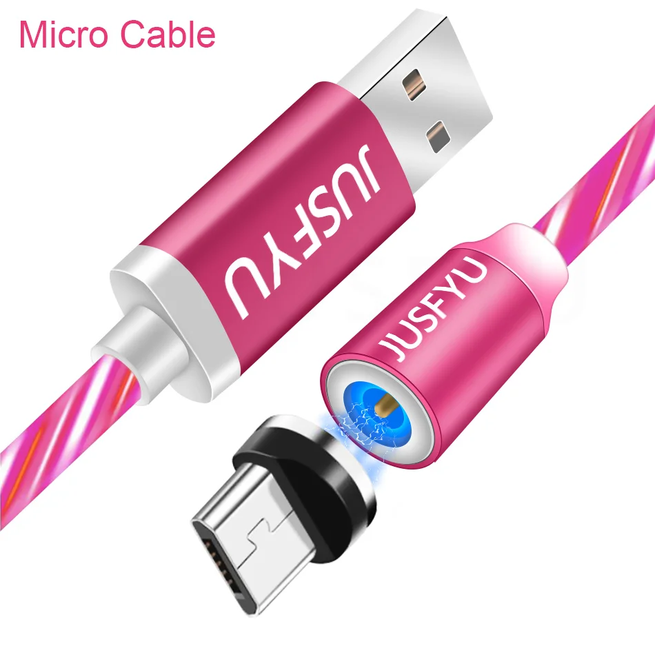 For Micro Red Магнитный usb-кабель для iPhone XR XS MAX 7 8 Micro type C зарядное устройство для быстрой зарядки Магнитный зарядный USB-C type-C - Цвет: For Micro Red