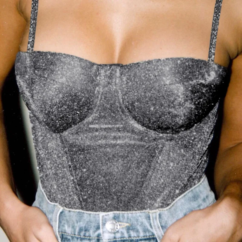 Женское летнее облегающее прозрачное Боди без рукавов на тонких бретелях с