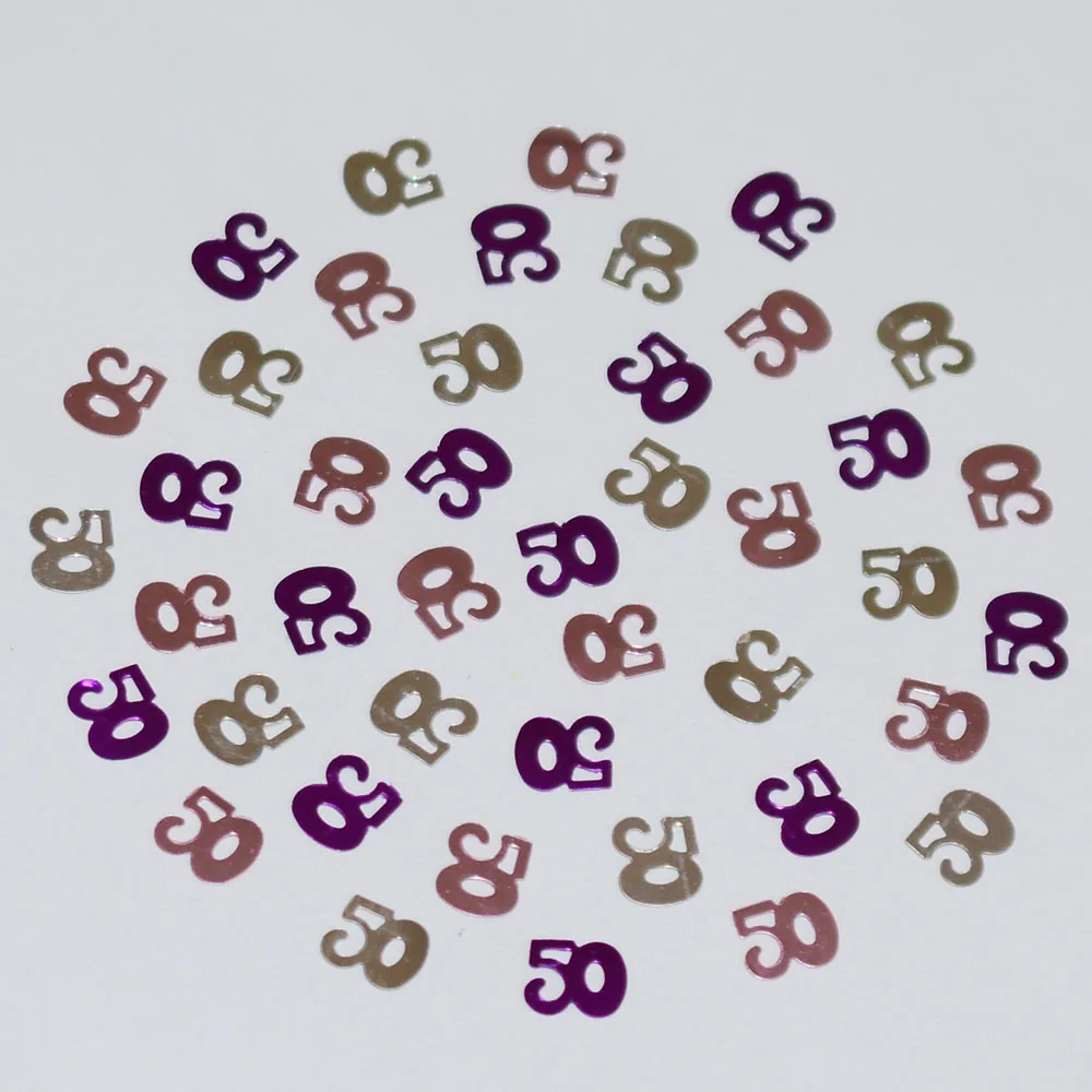 15 г женские мужские и цифры цифровой возраст 50 лет посыпать конфетти металлик для