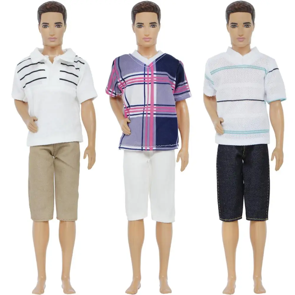 Ручной работы 3 компл./лот наряды смешанный Стиль в полоску Рубашки клетку Топы