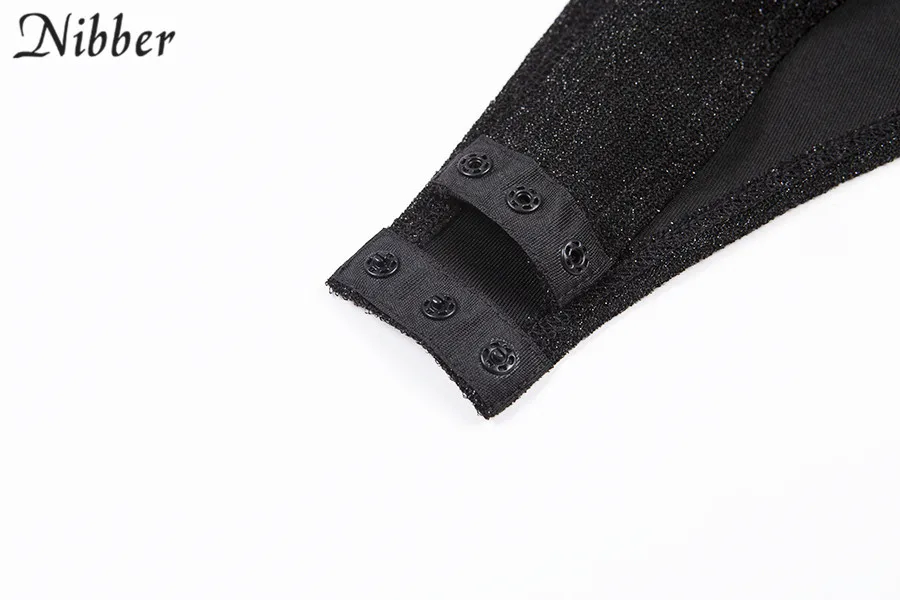 Nibber сексуальные открытые женские боди с круглым вырезом осенние черные облегающие Комбинезоны женские s комбинезон зимние базовые боди