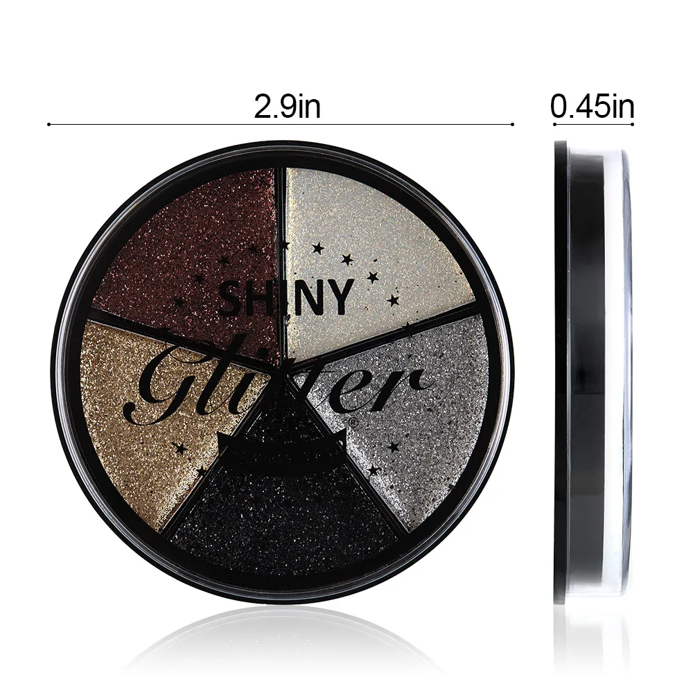 6 цветов алмазные блестящие тени для век Палитра перламутровые блестки порошок