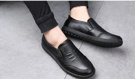 Explosive men's shoes black warrior tide PU sports running fashion Korean casual | Тематическая одежда и униформа