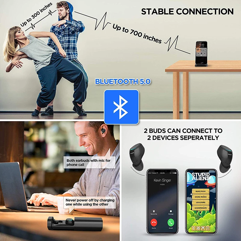 Настоящие беспроводные наушники вкладыши 5 0 Bluetooth Наушники Hi Fi 3D стерео