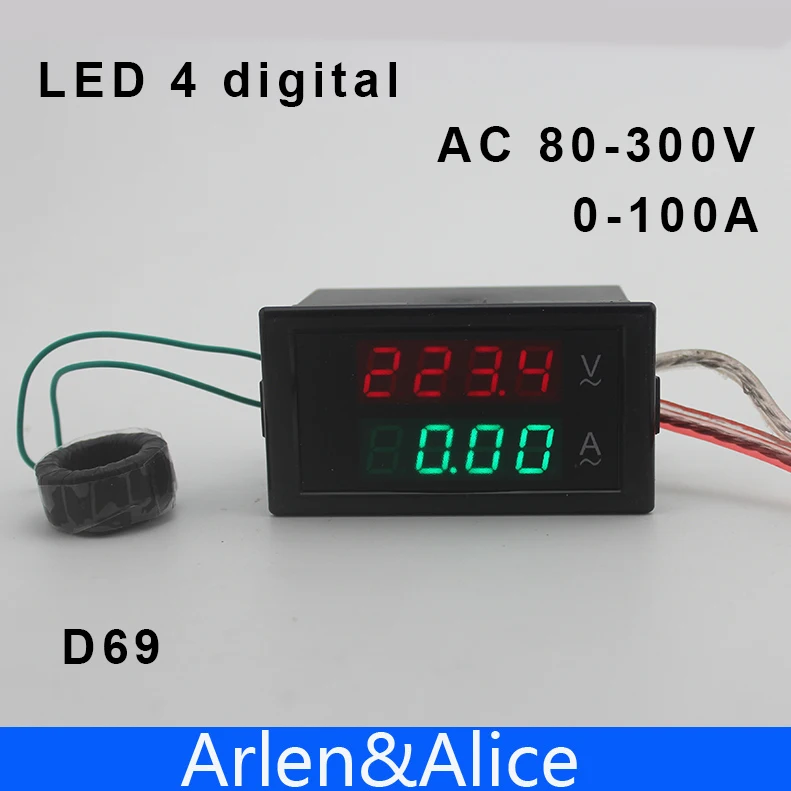 Двойсветодиодный LED 4 цифровой D69 дисплей напряжение и фотоемкость Вольтметр