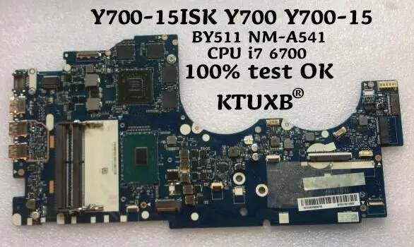 BY511 NM-A541 материнская плата для lenovo Y700-15ISK Y700 Y700-15 ноутбук материнская плата Процессор i7 6700 GTX960M 4G DDR4 тесты работы