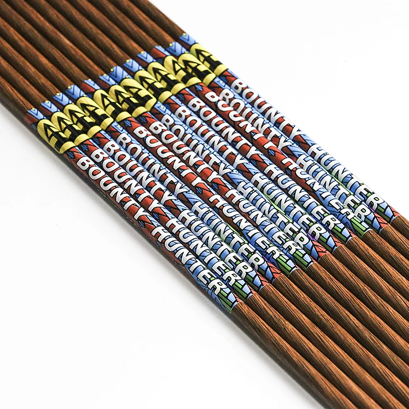 6/12pcs Linkboy Archery Carbon Arrow Shafts 30inch Wood Skin ID4.2mm Spine 500-800 Compound Recurve Bow Hunting | Спорт и