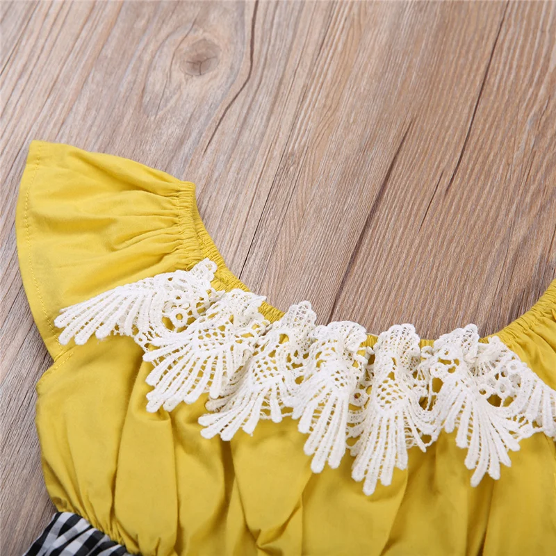 Cute Baby Girls Rompers Floral Lace Patchwork Infant Kids Plaid Jumpsuit Cotton Sleeveless Outfits Romper clothing | Детская одежда и
