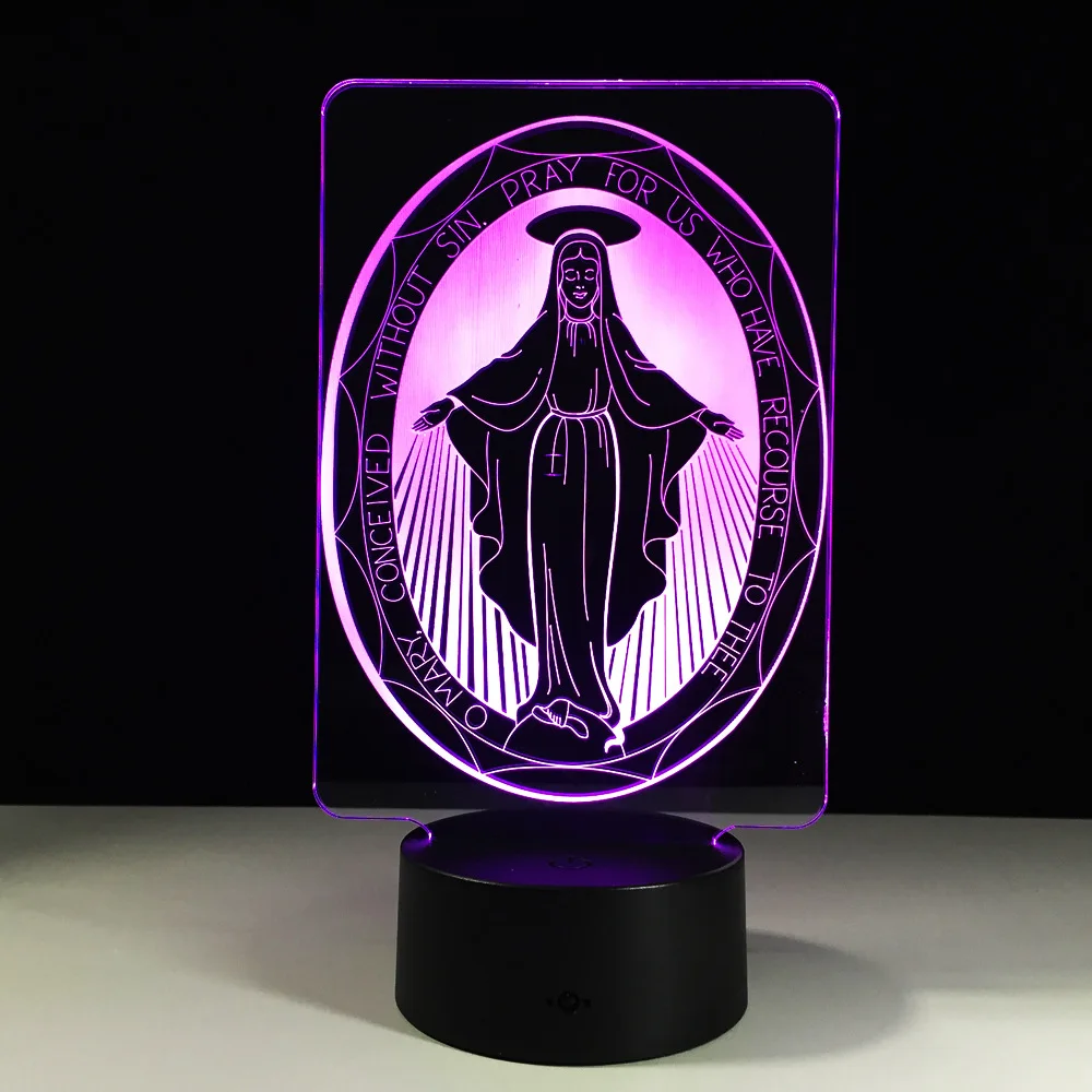 

The Virgin Mary 3D LED Bluetooth Speaker Lamp 7 Color Change Night Light Home Decoration Creative Holiday Gifts