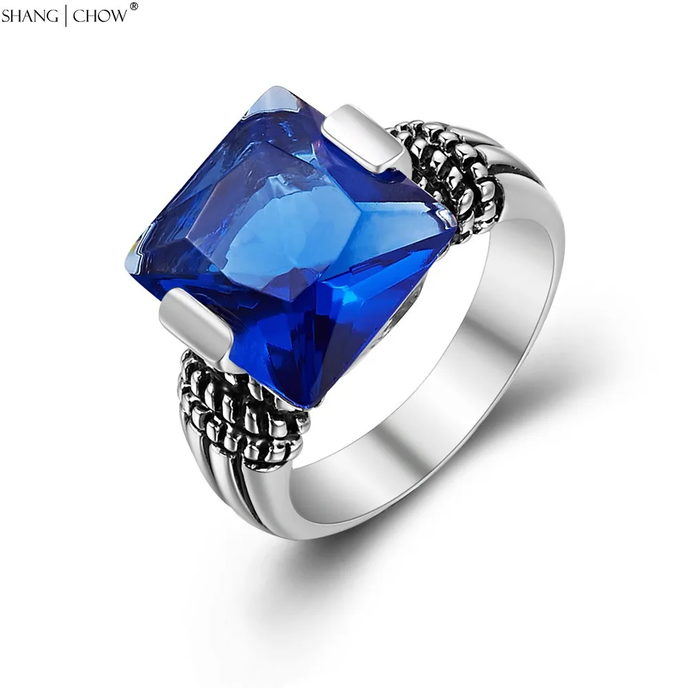 Модные ювелирные изделия синий кварцевый камень Стерлинговое Серебро 925 пробы