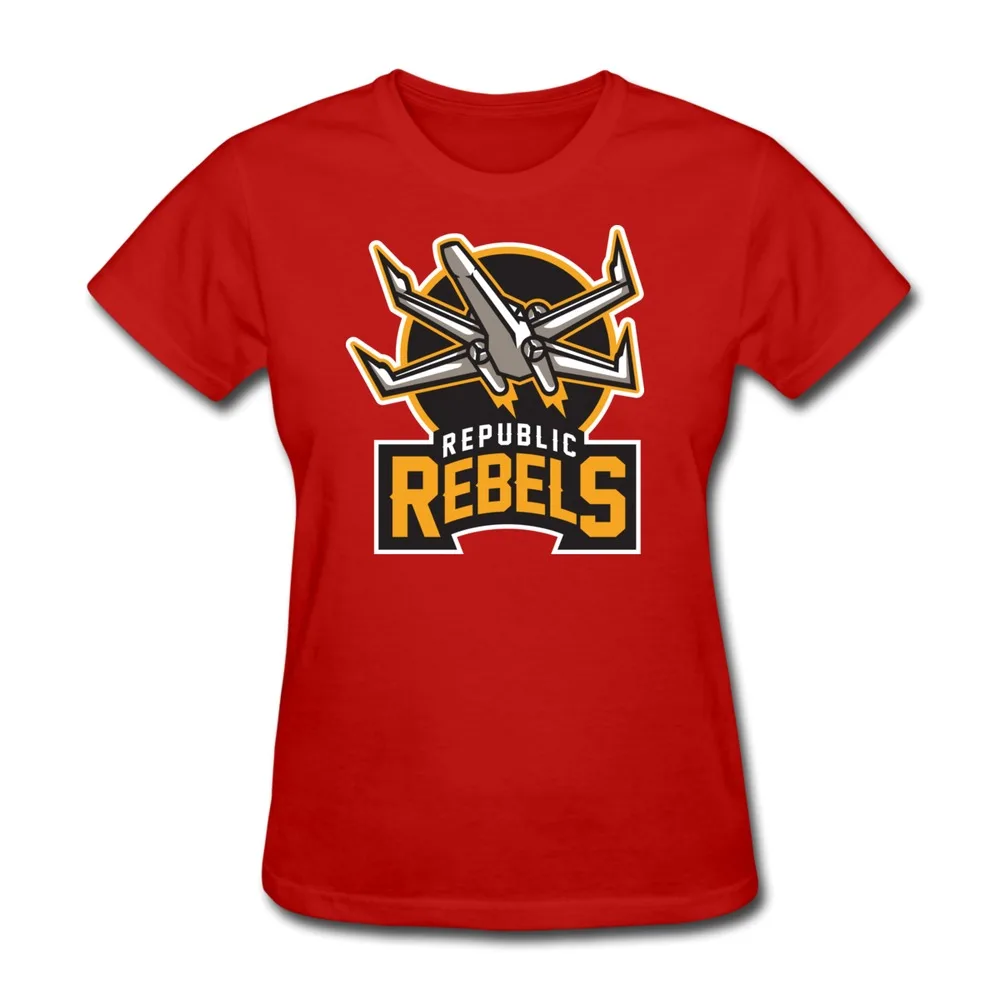 Cotton Women T Shirt Republic Rebels Custom Cool Logo Shirts Top Rated | Женская одежда