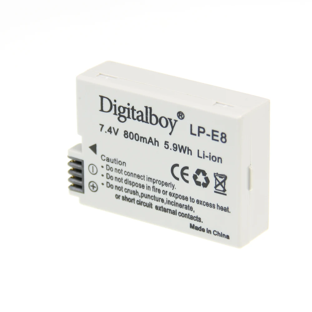 Digital Boy 1 шт Батарея LP-E8 LP E8 LPE8 Перезаряжаемые камеры для Canon 550D 600D bateria высокое
