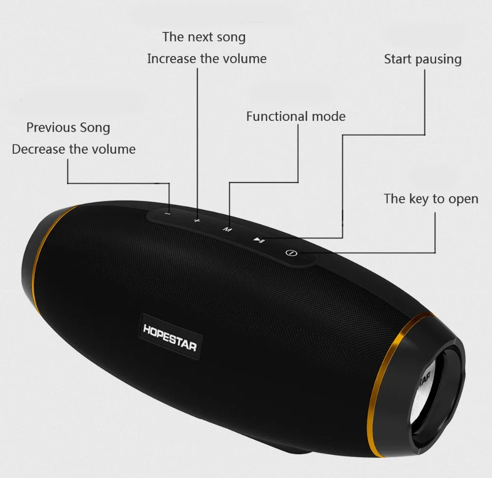 HOPESTAR H20 большая мощность 30 Вт беспроводной портативный bluetooth динамик открытый