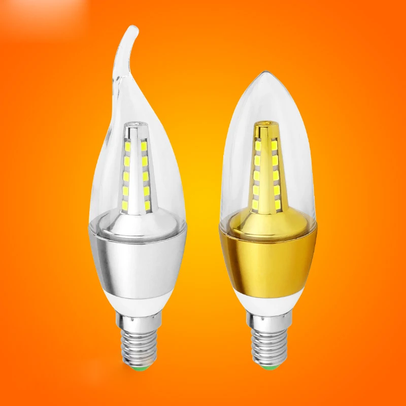 10 шт. высокомощный светодиодный светильник свеча E14 SMD2835 5 Вт 7 9 AC 220 В холодный