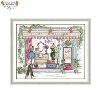 joy sunday clothing store home decor c178 14ct 11ct counted stamped chic boutique needlework diy cross stitch printed embroidery