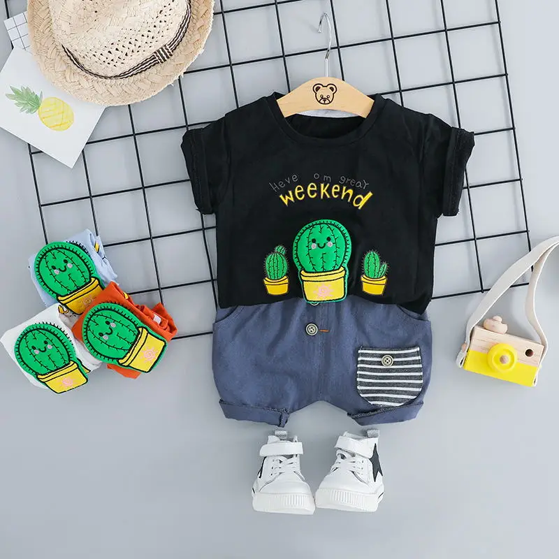 2019 Summer Infant Clothes Suits Baby Girls Boys Clothing Sets Casual T Shirt Shorts Kids Children Vacation Costume | Детская одежда и