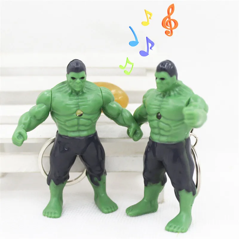 

1PCS The Avengers Hulk Doll Action Figures LED Light Sound Hulk Keychain Novelty Toys Kids Gifts