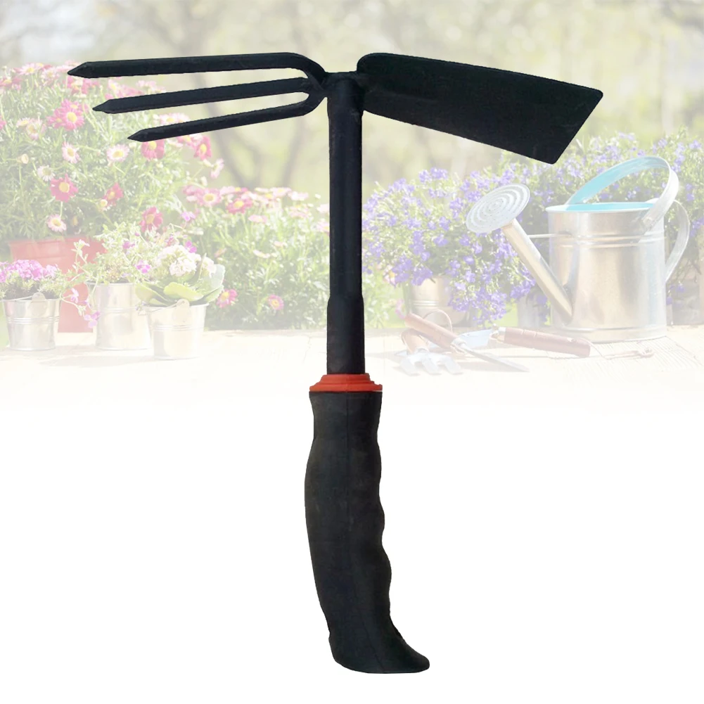 Non Slip Multipurpose Rustproof Garden Hoe Two Excavator Durable Cultivator Digger Weeding Iron With Fork Hand Tool | Инструменты