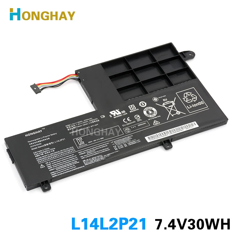 HONGHAY L14L2P21 Аккумулятор для ноутбука LENOVO Yoga 500 14ISK S41 70 75 70AM IFI L14M2P21 2ICP6/54/90|laptop battery for
