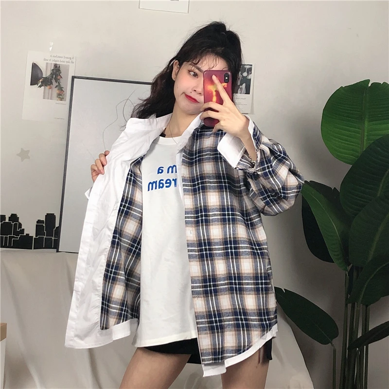 Женская рубашка с длинным рукавом уличная одежда Черный Топ модная в Корейском