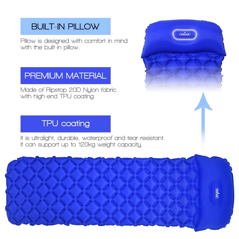 Acelane Сверхлегкий ТПУ коврик для сна водонепроницаемый надувной Надувной Матрас