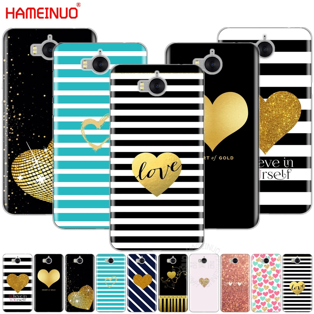 HAMEINUO чехол для сотового телефона с золотым сердцем huawei honor 3C 4X 4C 5C 5X 6 7 Y3 Y6 Y5 2 II Y560 Y7