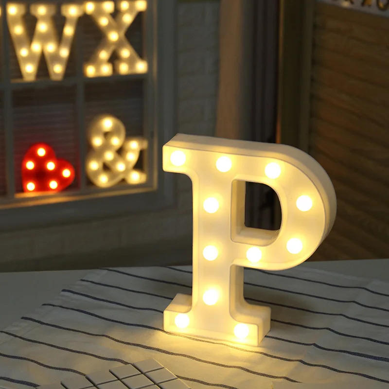 Алфавит лампы белый пластик буквы светодиодный ночник знак шатра дома Culb - Фото №1