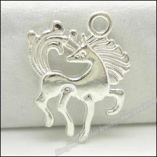 100 шт. винтажные подвески в виде лошади подвеска из яркого серебряного цинкового