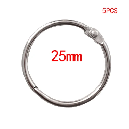 25mm Высокое качество 2-10 шт./компл. Биндер из металлических колец 15-80 мм альбомы Сделай Сам Отрывные книжные обручи открытие офисные переплетные принадлежности фотоальбом - Цвет: 25mm