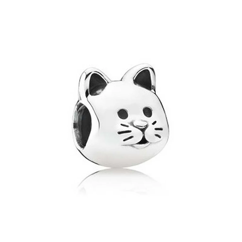 cat Sonykifa 2 шт./лот, горячая Распродажа, милые бусины в виде животных, очаровательные бусины, подходят к оригинальному браслету Pandora, ожерелье, подлинные ювелирные изделия - Цвет: cat