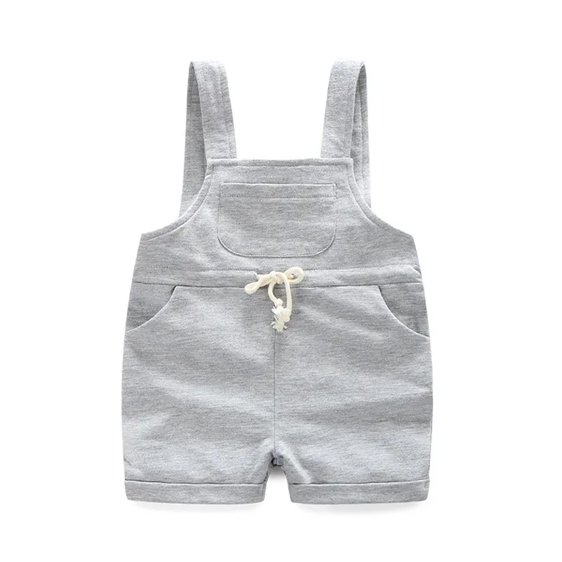 Детские комбинезоны новинка летний однотонный комбинезон с завязками для