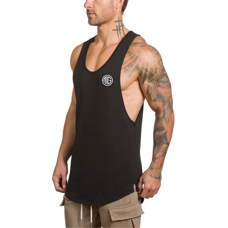 

Muscleguys Brand fitness clothing canotte bodybuilding stringer tank top men cotton gyms singlets Sleeveless shirt mens tanktop