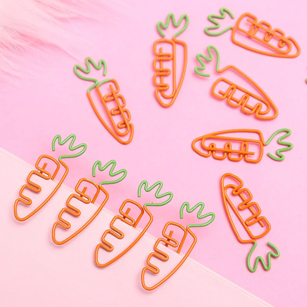 

5Pcs/lot Creative Kawaii Carrot Shaped Metal Paper Clip Bookmark Stationery School Office Supplies