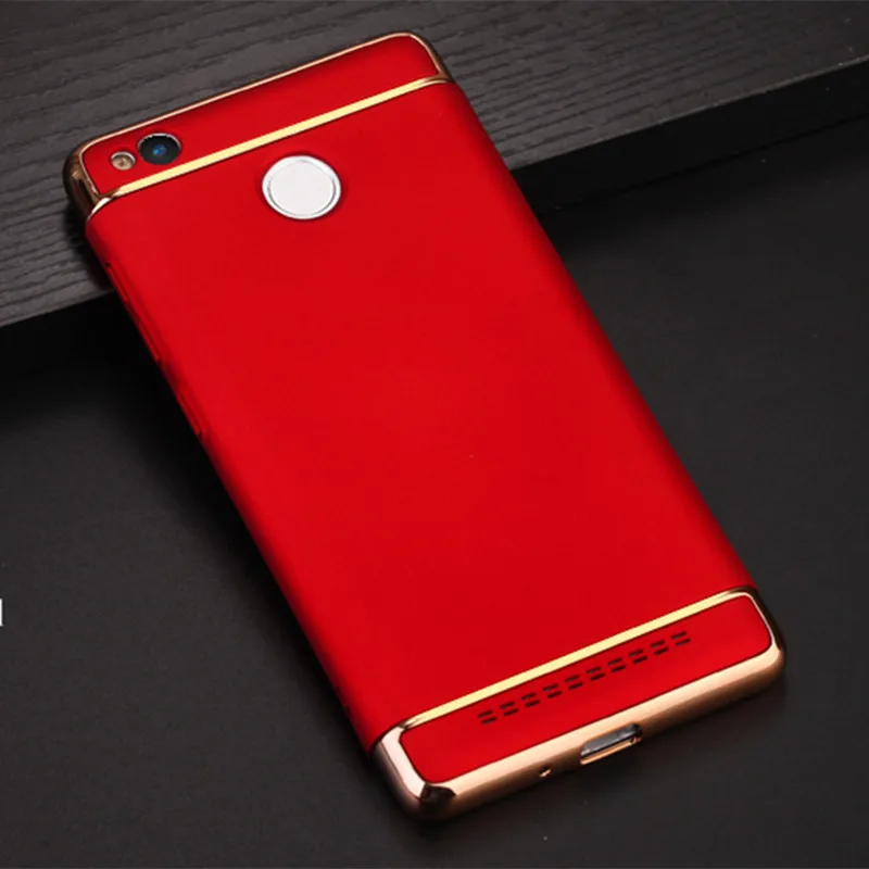 Red Роскошный гальванический ультра тонкий чехол для телефона для Xiaomi Redmi 3 S Чехол Redmi 3 Pro Dip чехол s Жесткий Fundas Redmi 3 S Coque чехол - Цвет: Red