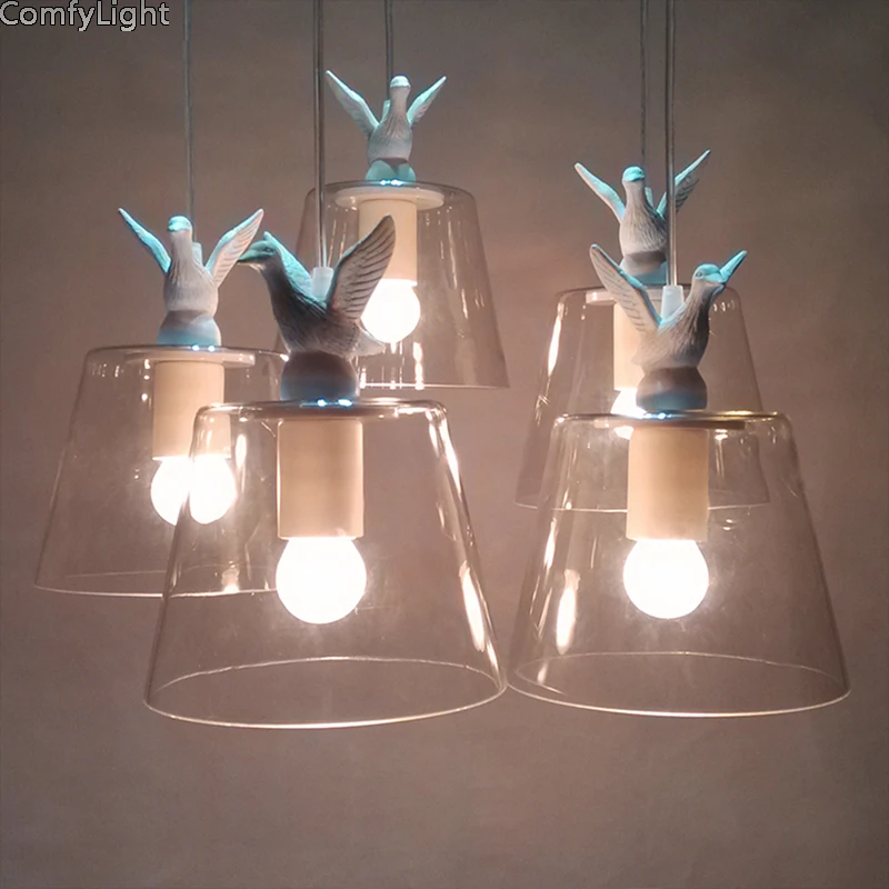 

Светодиодный стеклянный абажур в скандинавском стиле, креативный художественный подвесной светильник в стиле ретро, лампа для фойе, кафе, р...