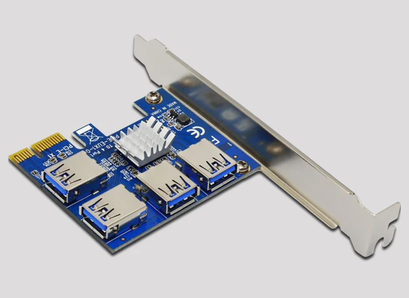 PCI Express Райзер карта 1 до 4 PCIe 16X USB 3 0 E адаптер Порт множитель преобразователь для